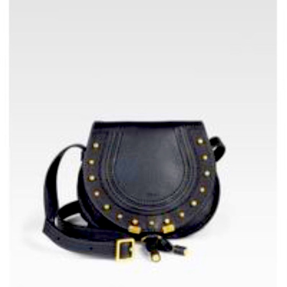 Mini Marcie Chloe Navy Studded crossbody bag
